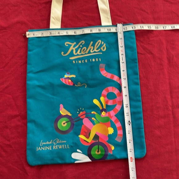 NWT Kiehl’s Janine Rewell Teal Limited Edition Tote Bag - Picture 8 of 8